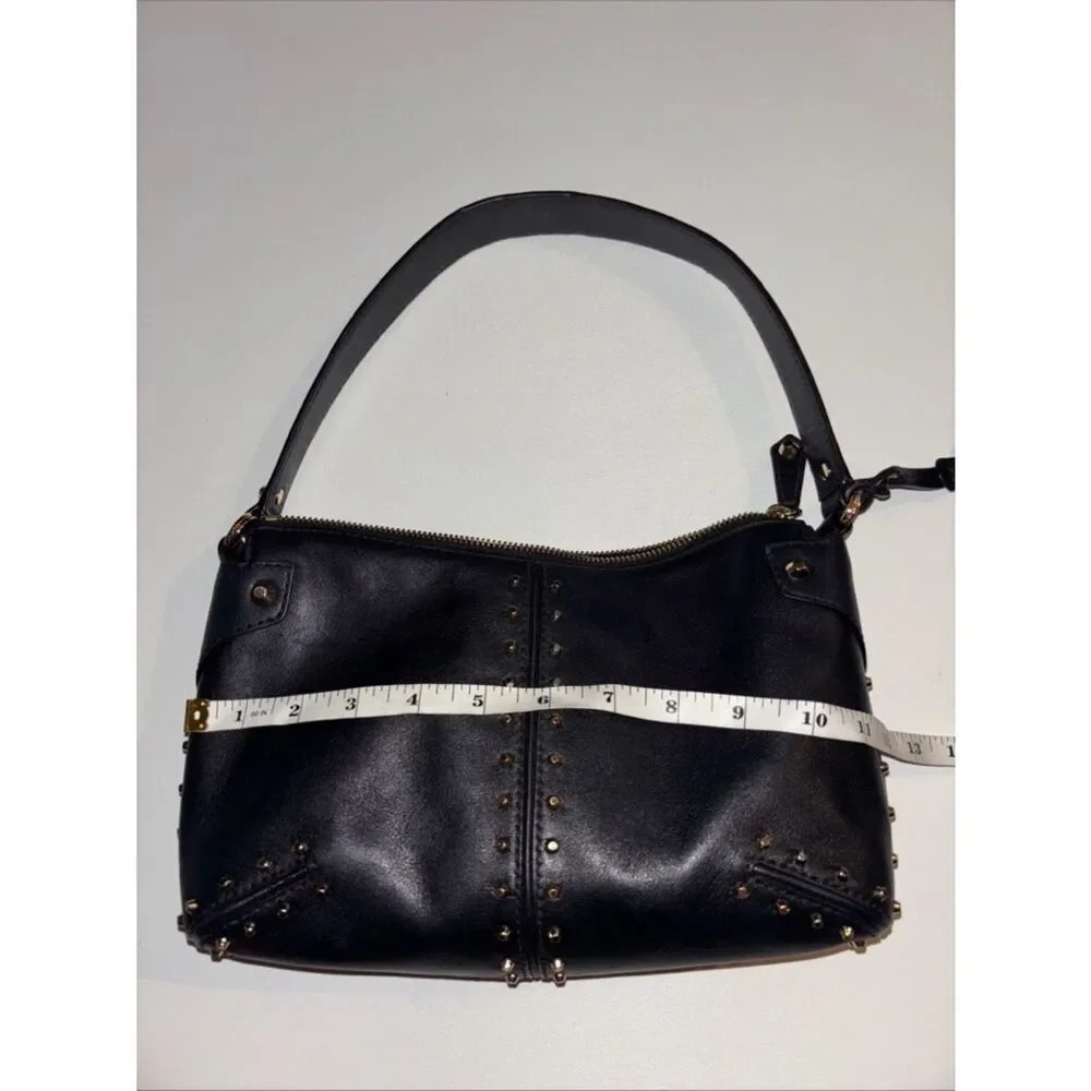 MICHAEL KORS Astor Large Studded Leather Shoulder Bag ~ GOLD HARDWARE Pristine